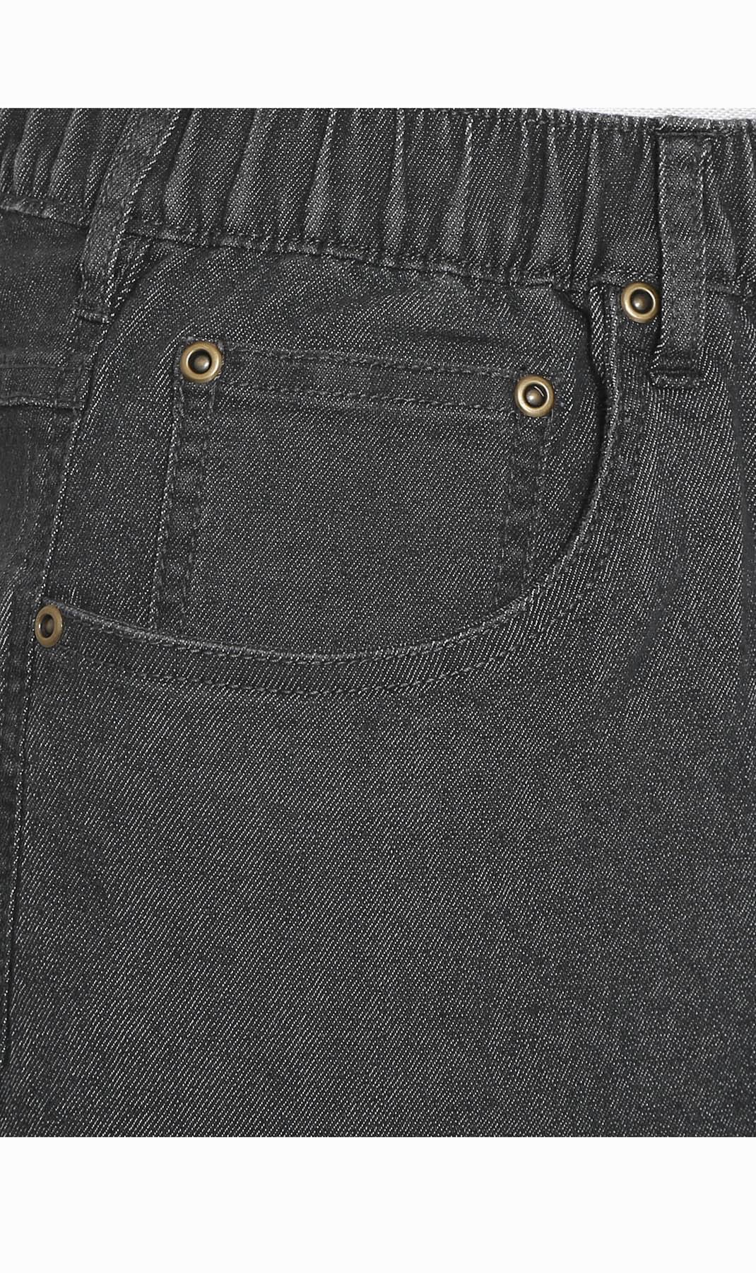 Men's Pull-On Stretch Denim and Twill Shorts with Elastic Waist