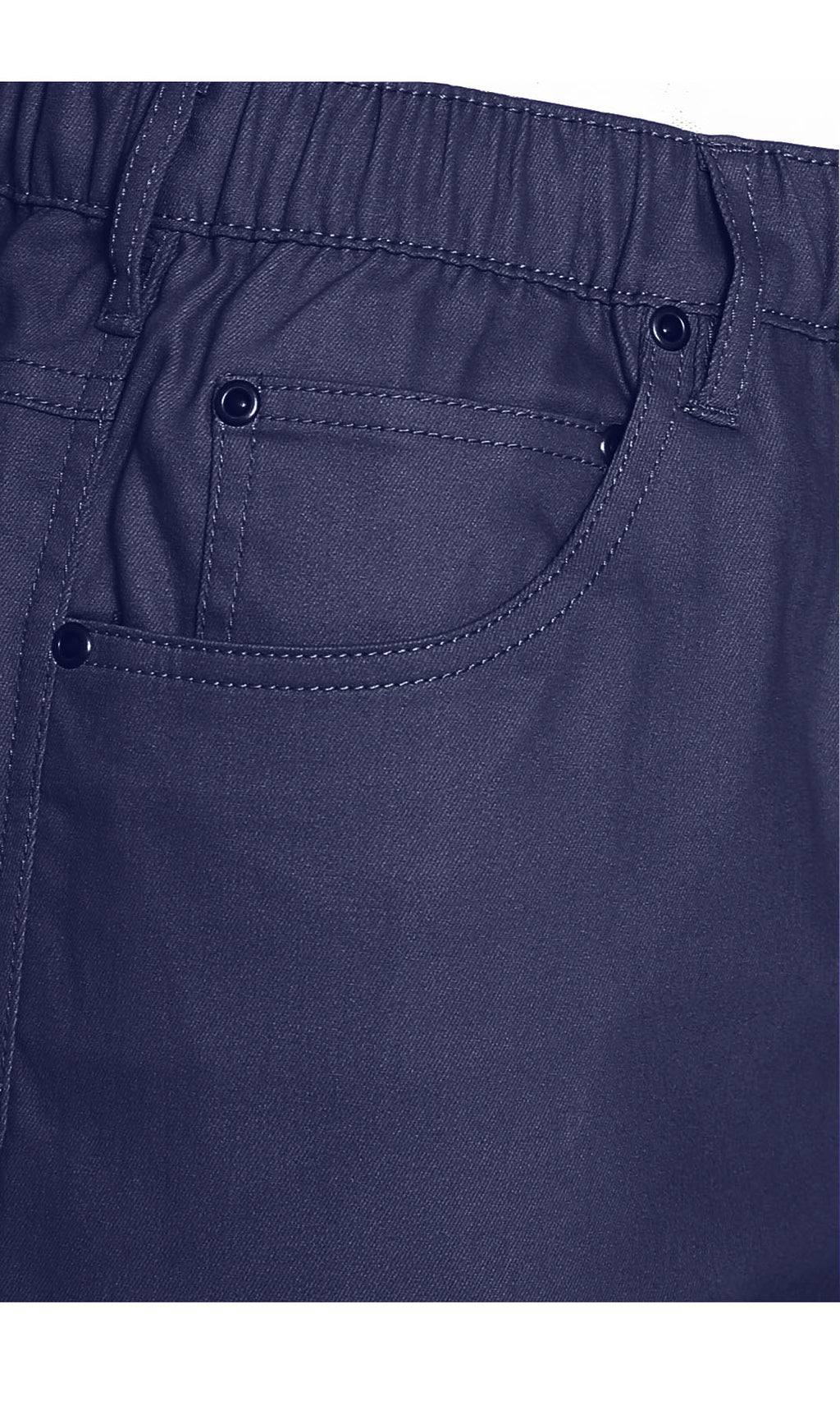 Men's Pull-On Stretch Denim and Twill Shorts with Elastic Waist