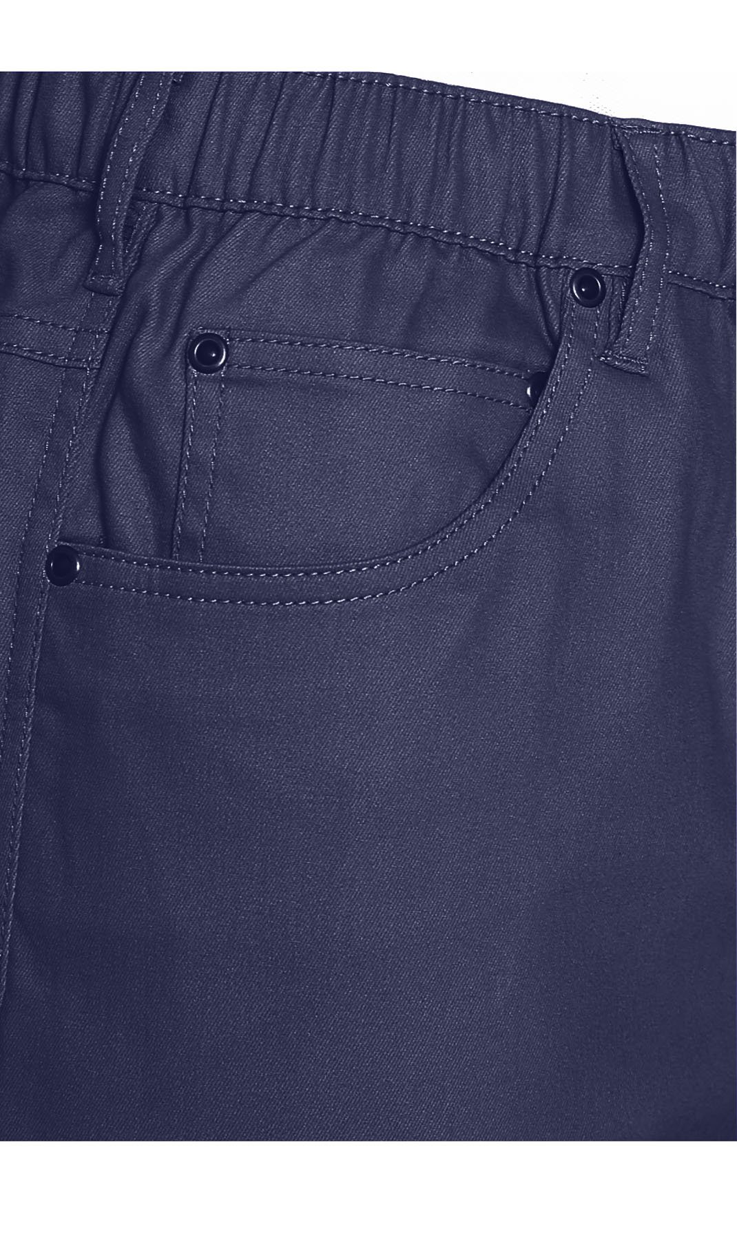 Men's Pull-On Stretch Denim and Twill Shorts with Elastic Waist
