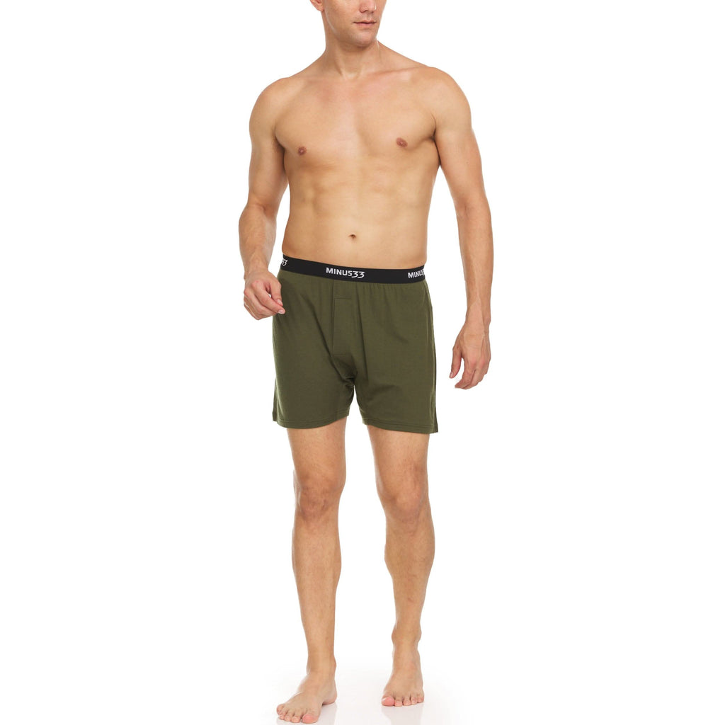 Microweight Men's Merino Wool Boxer Shorts in Olive or Black