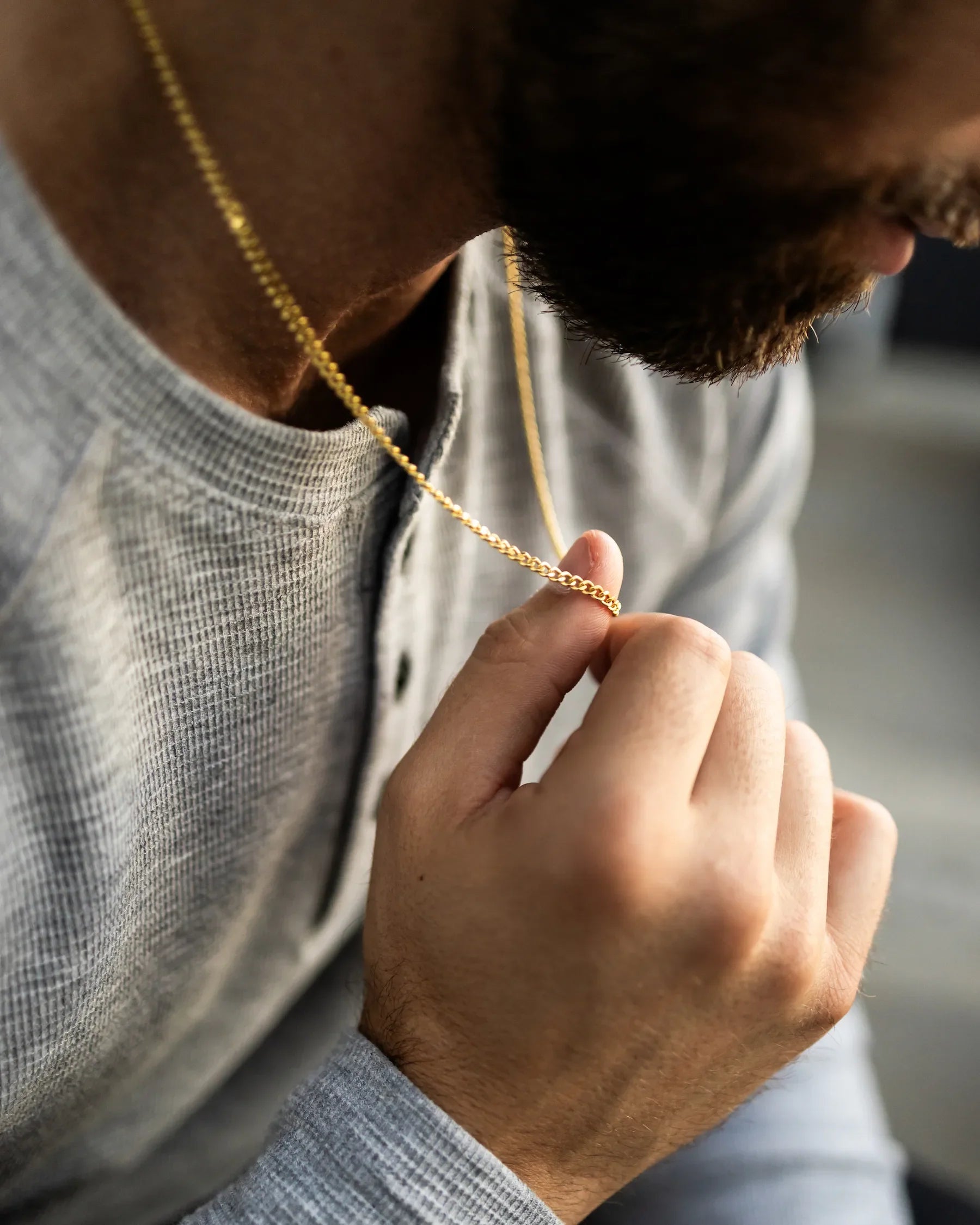 Compass Pendant Necklace with Sapphire Stone and Curb Chain