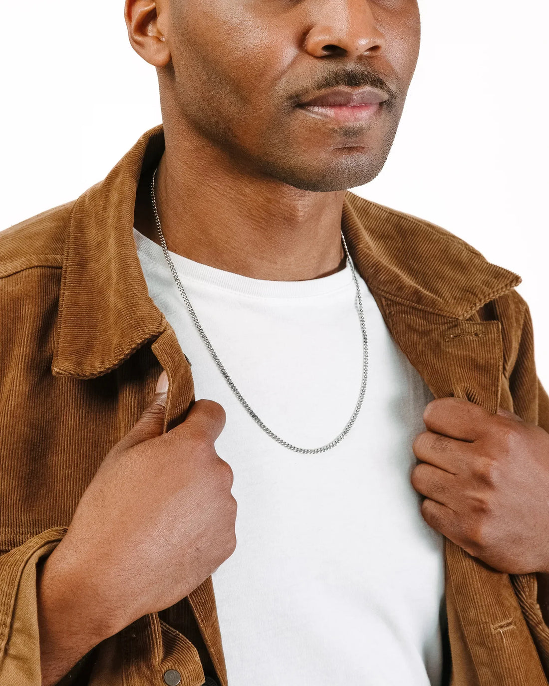 3MM Curb Chain Necklace in Oxidized 925 Sterling Silver, 22 Inches