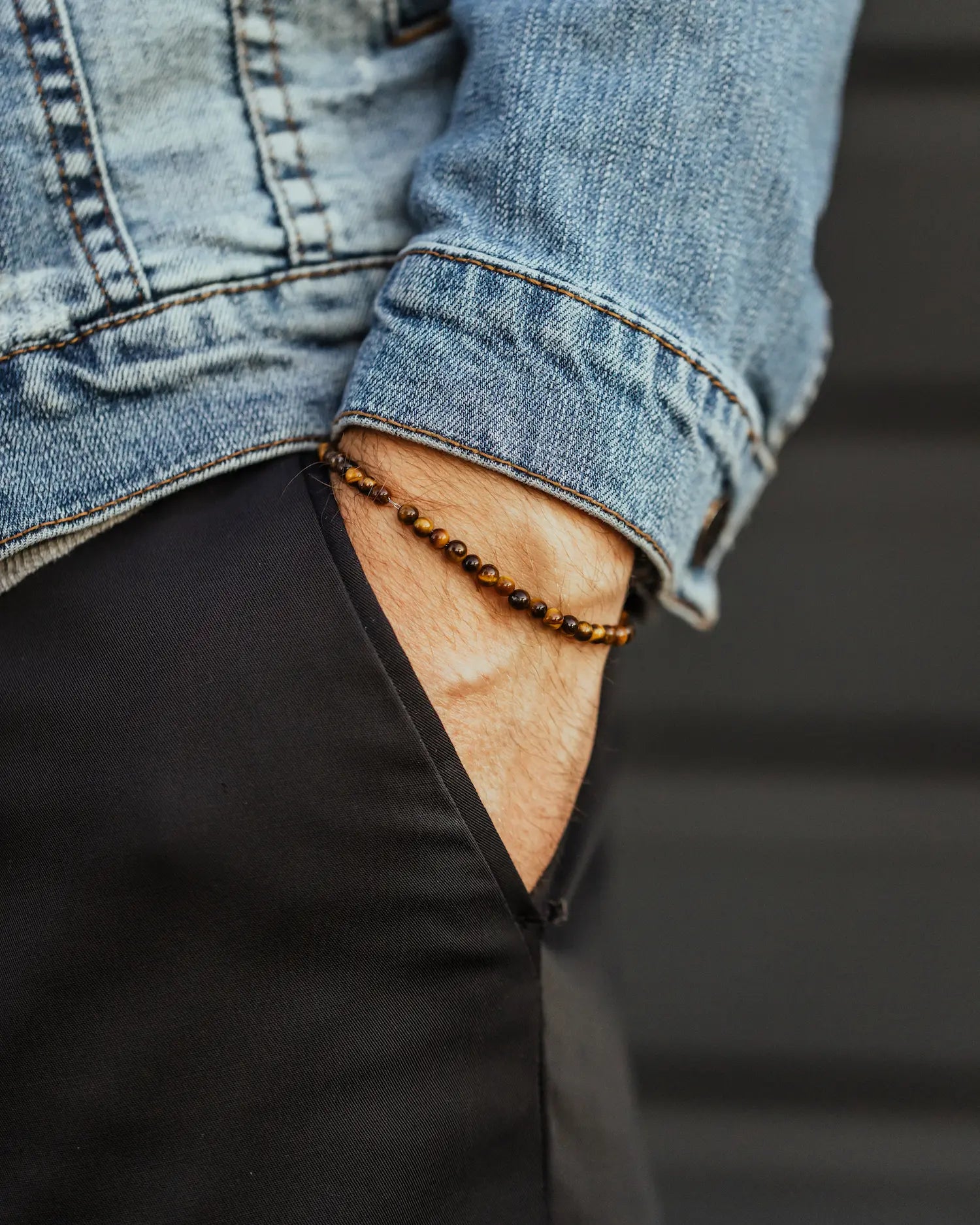 4mm Onyx and Tiger Eye Beaded Bracelet Spiritual Stack Set