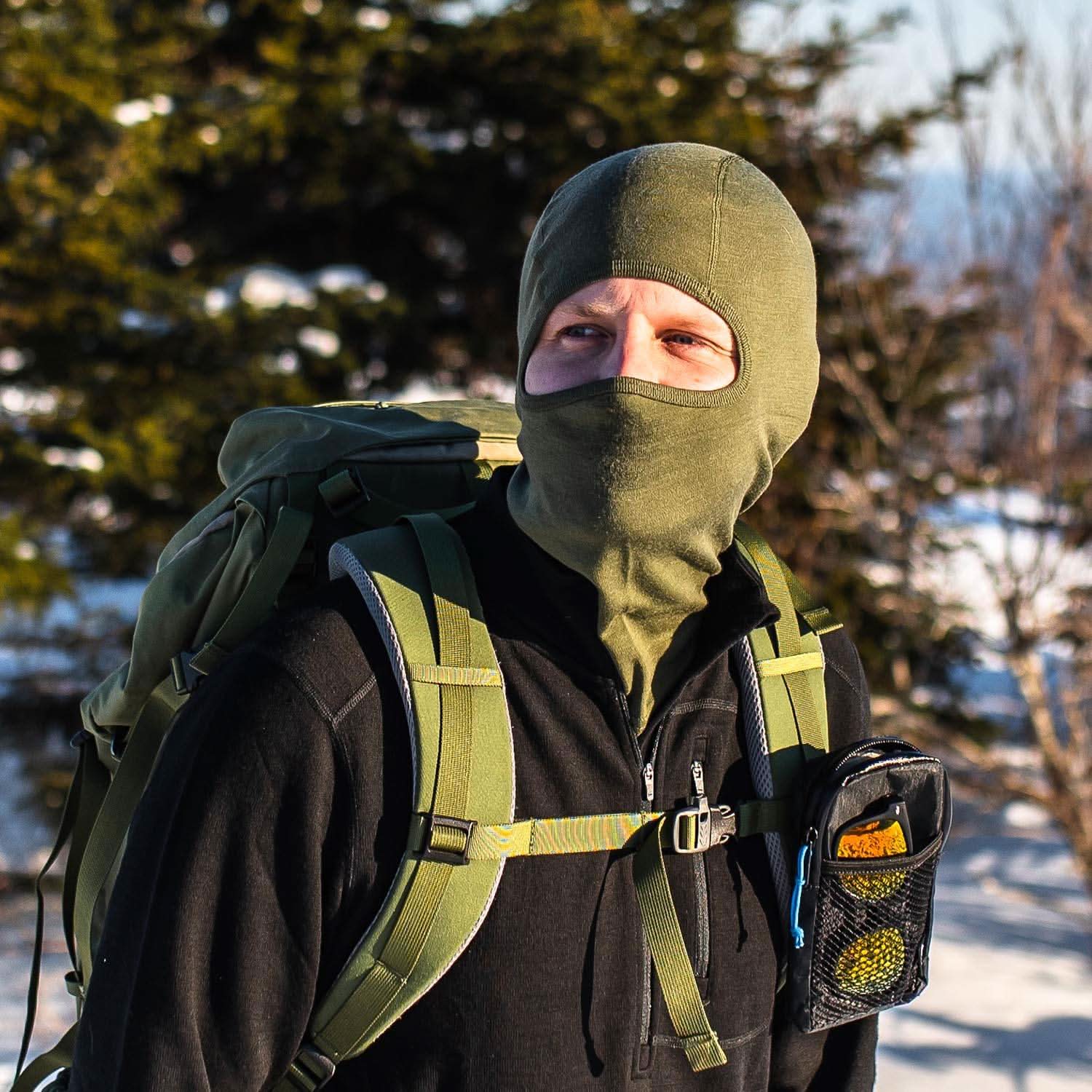 Midweight Merino Wool Balaclava Ski Mask for Winter Sports