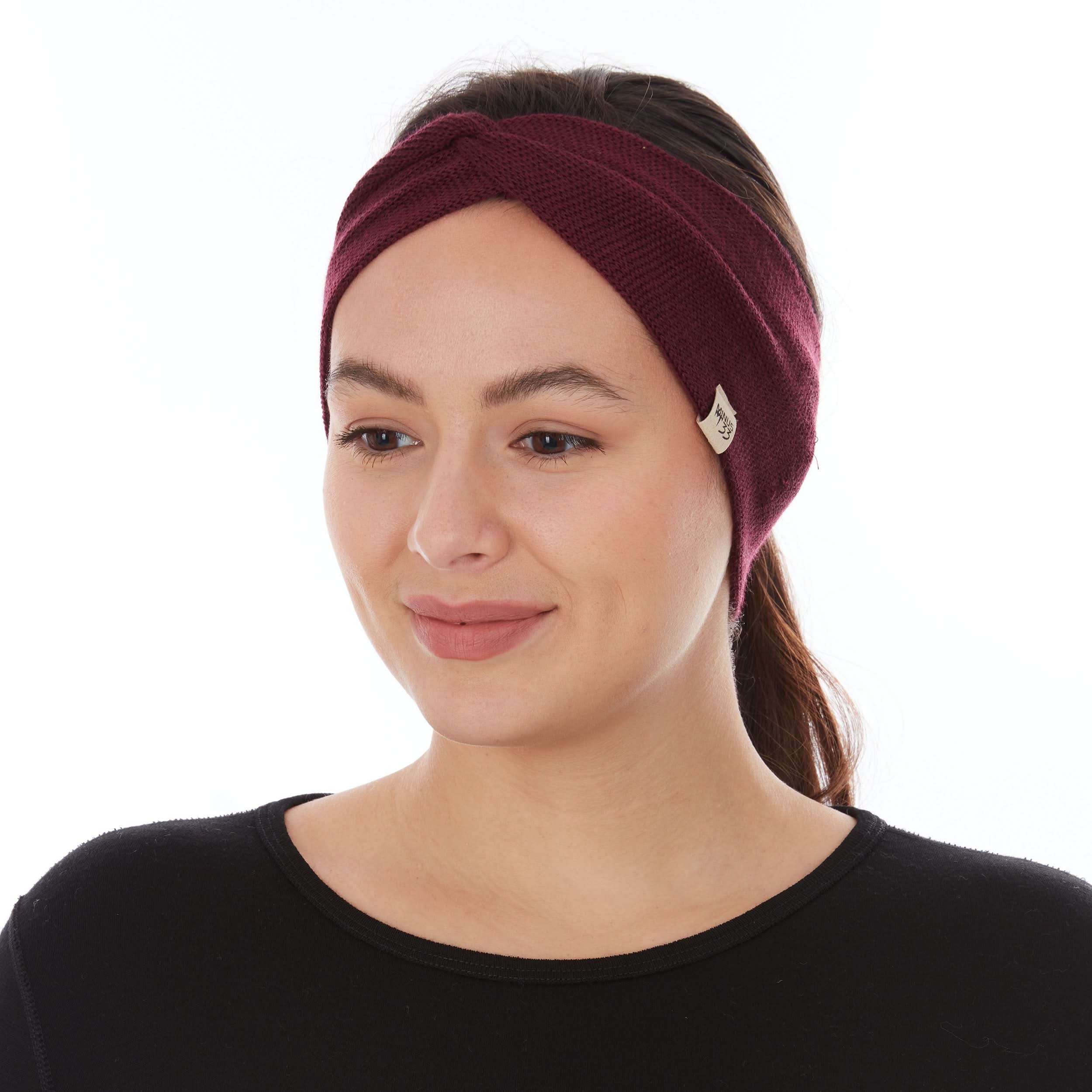 Merino Wool Twist Knit Headband for Winter and Outdoor Sport