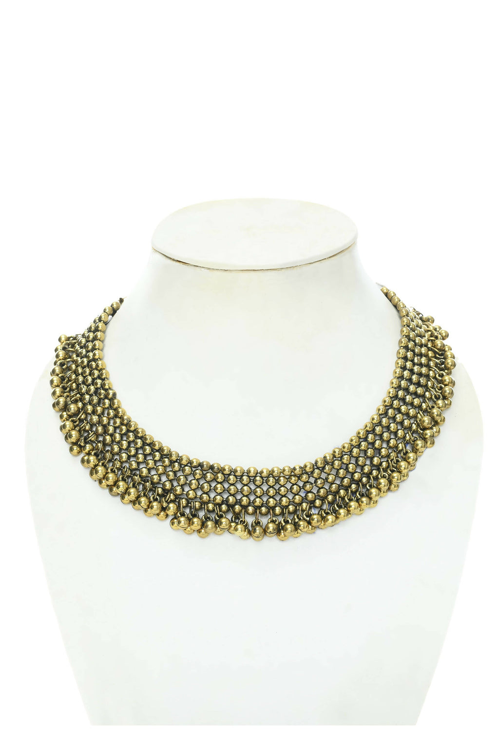 Gold-Polished Ghungroo Choker Set Oxidised Brass Jewelry