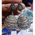Silver jhumka earrings for women with hanging pearls