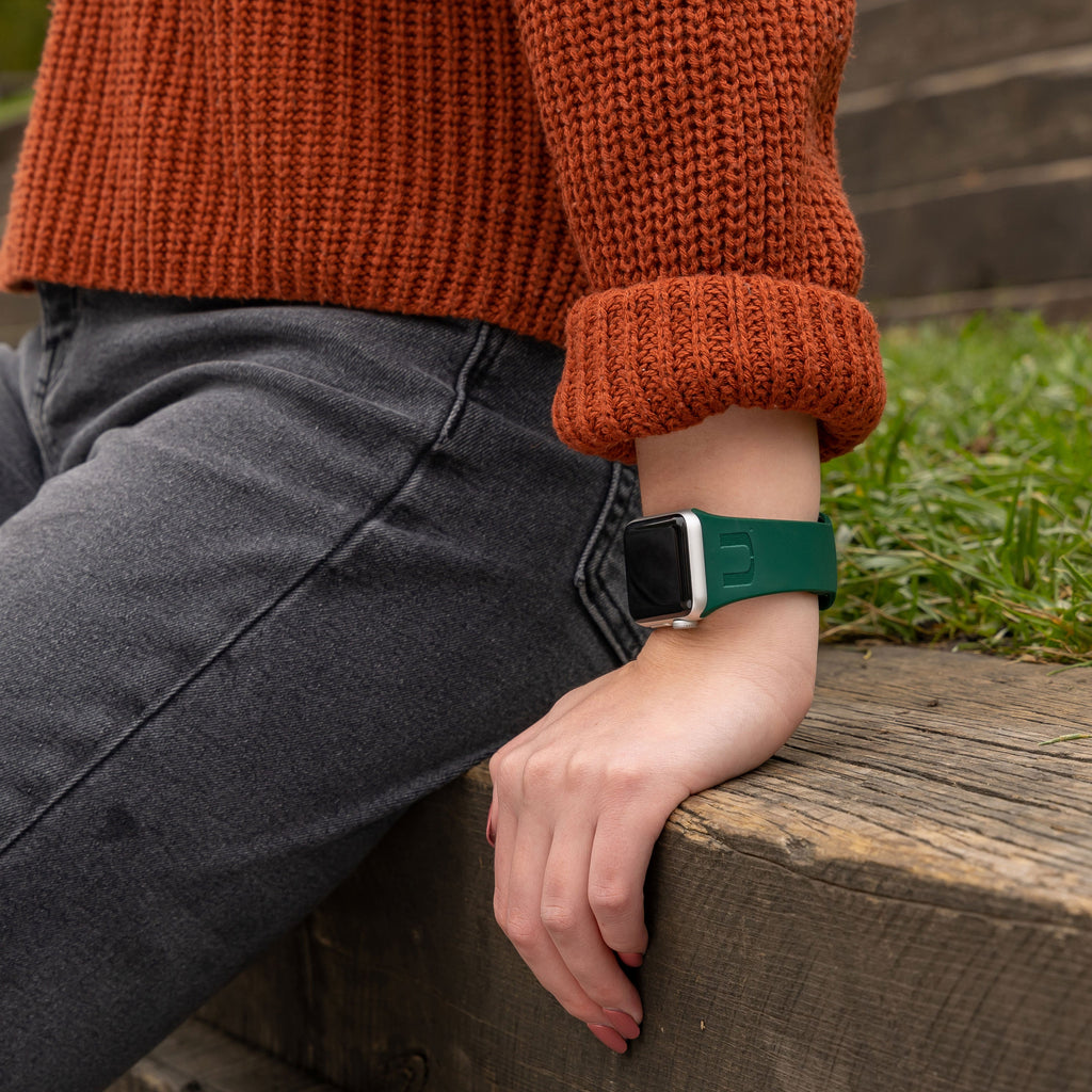 Miami Hurricanes Engraved Silicone Apple Watch Band