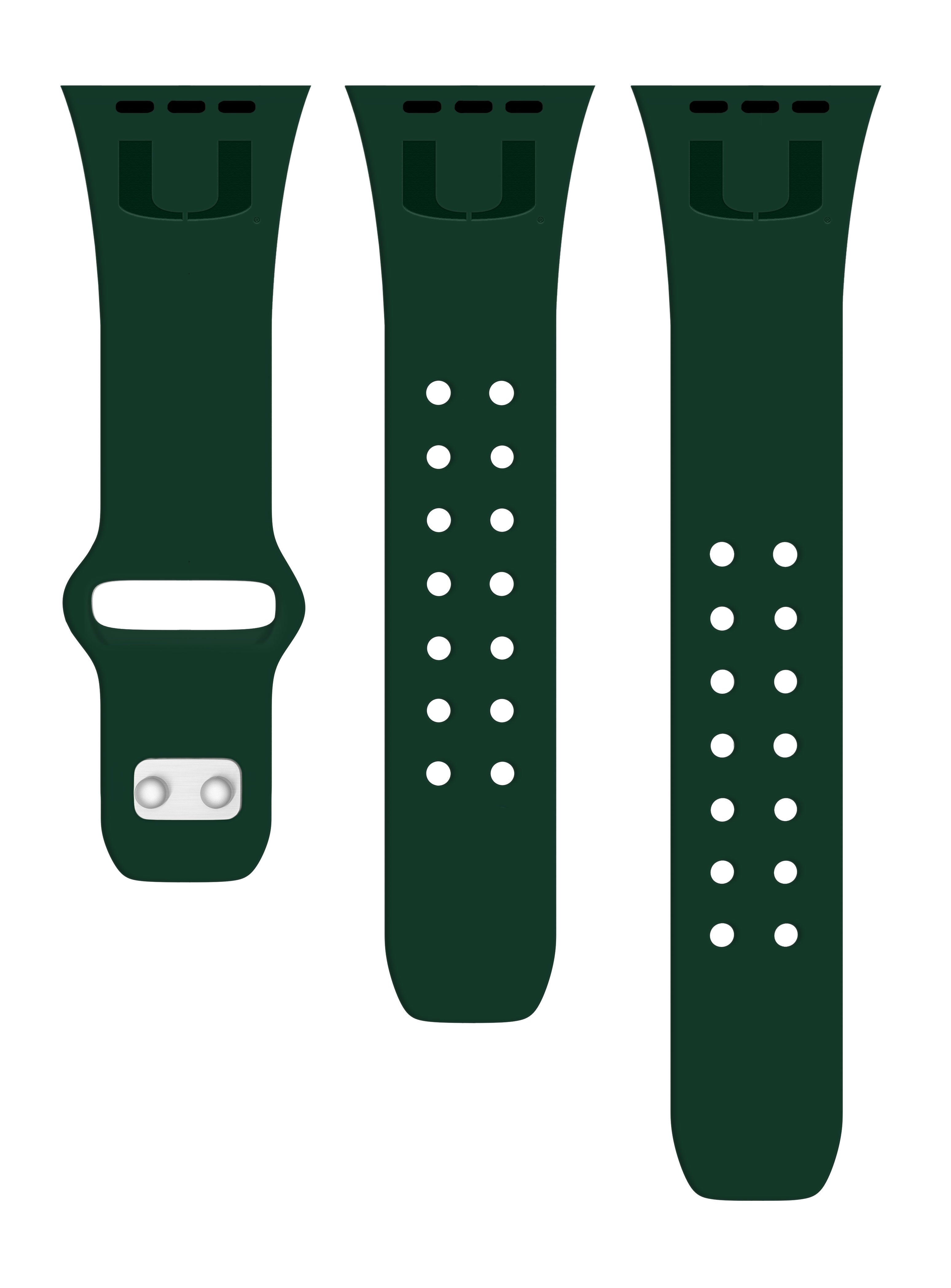 Miami Hurricanes Engraved Silicone Apple Watch Band