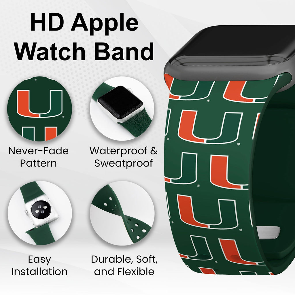Miami Hurricanes HD Apple Watch Band