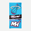 Miami Heat Vice basketball themed beach towel with neon pink, electric blue, and black graphics.