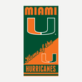 Miami Hurricanes logo beach towel in green and orange colors