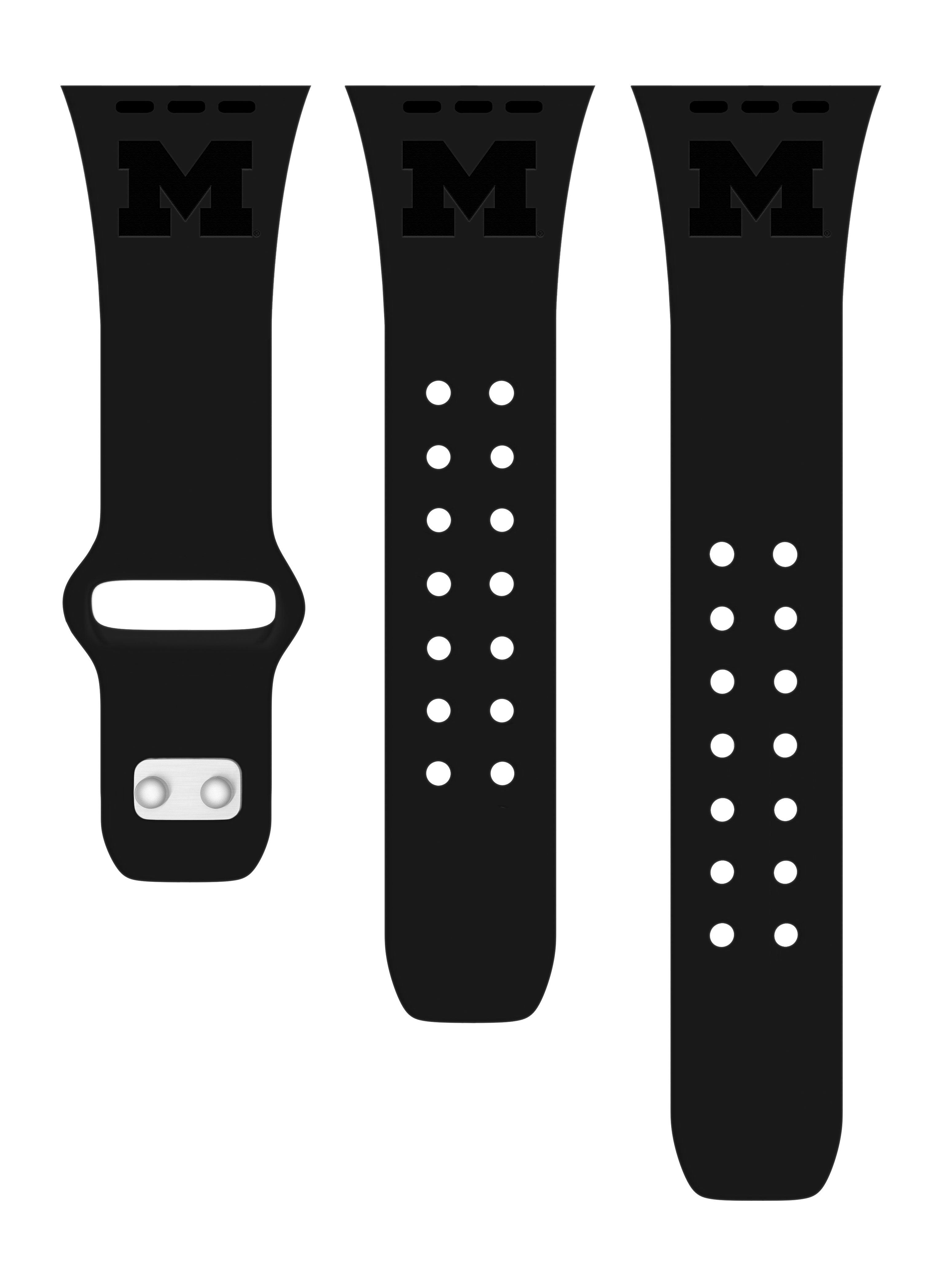 Michigan Wolverines Engraved Silicone Apple Watch Band - Sport Fit