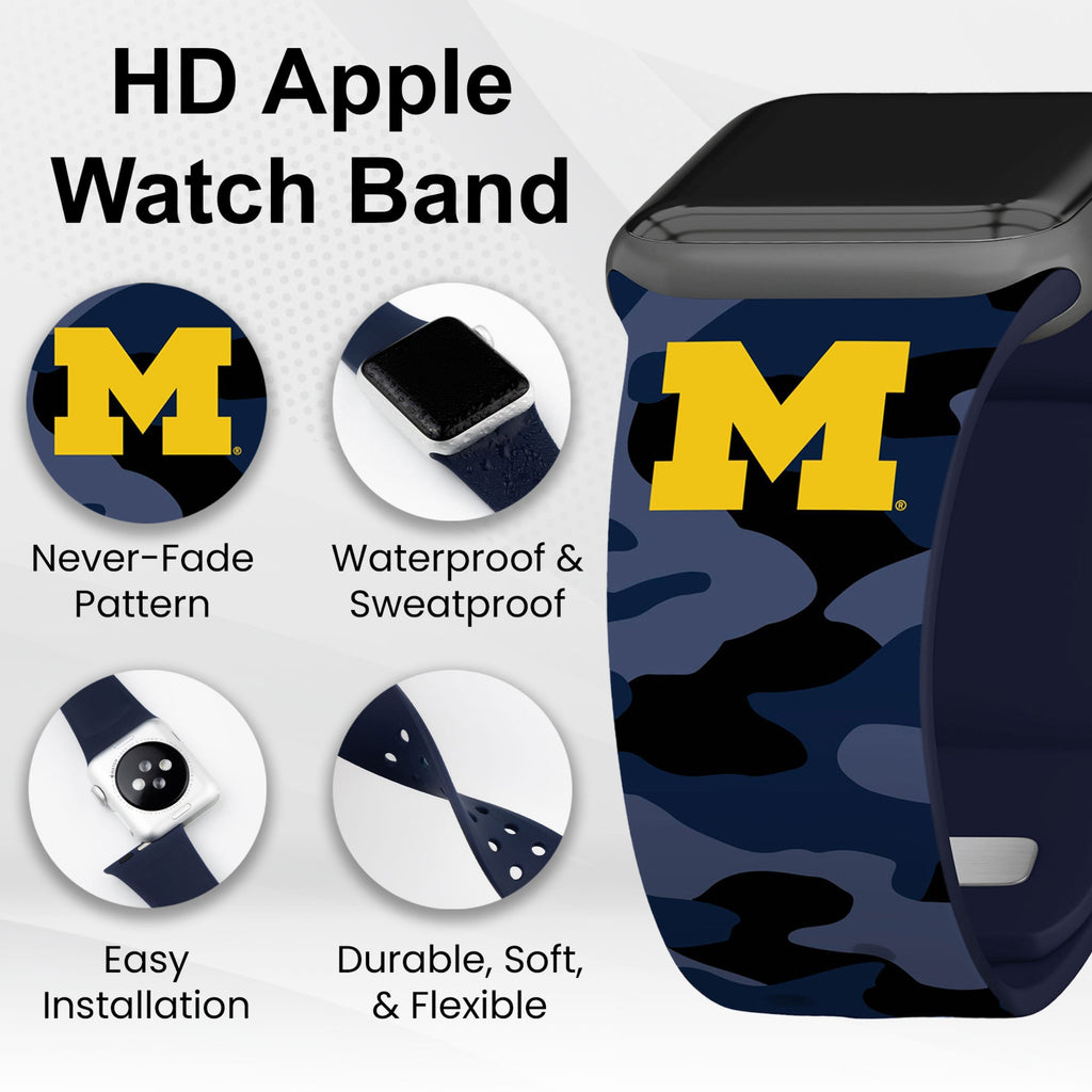 Michigan Wolverines HD Apple Watch Band for Series 1-10 & Ultra
