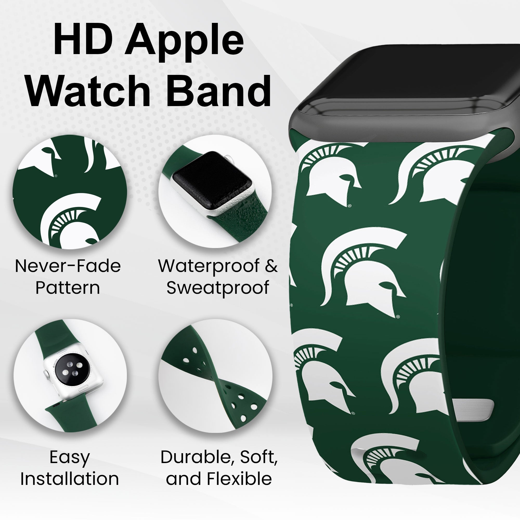 Michigan State Spartans HD Apple Watch Band