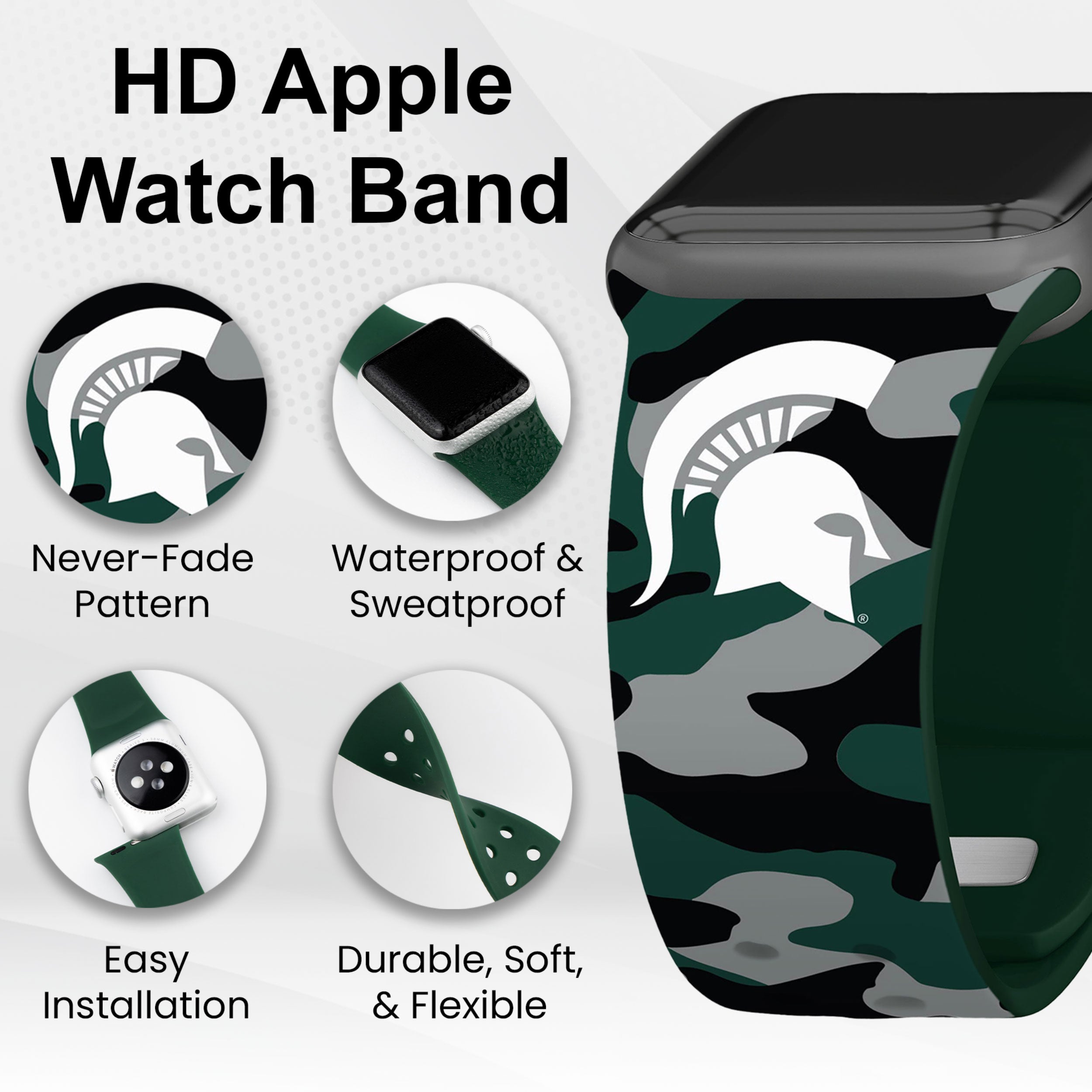Michigan State Spartans HD Apple Watch Band