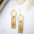 Gold Plated Fern Earrings Modern Botanical Drop