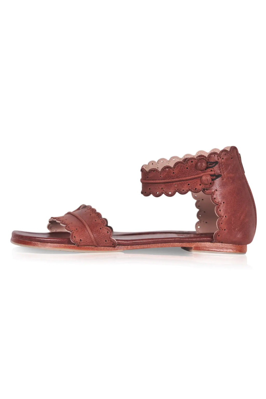 Midsummer Scalloped Leather Sandals