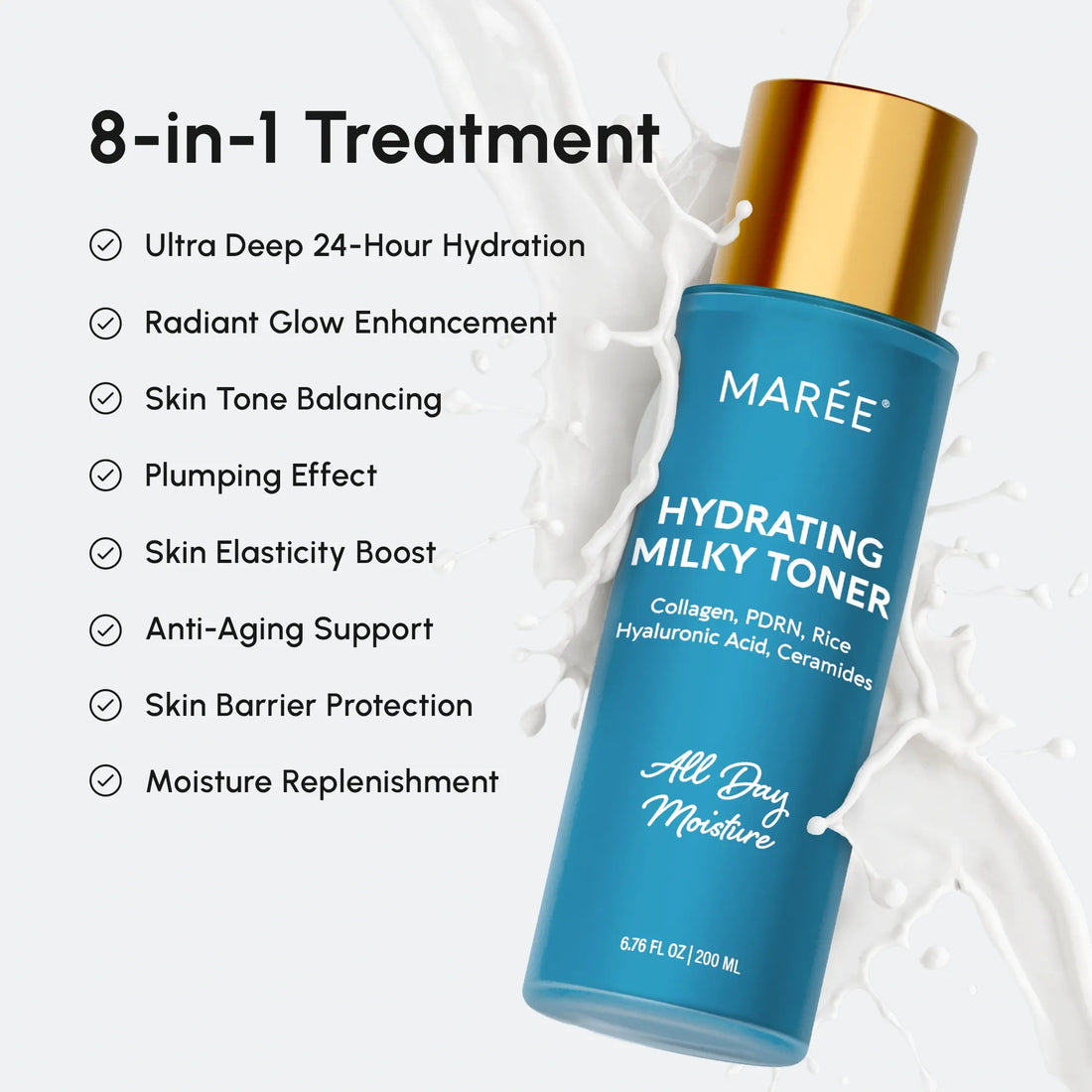 Milky Rice Hydrating Face Toner with Collagen and Hyaluronic Acid - Image 3