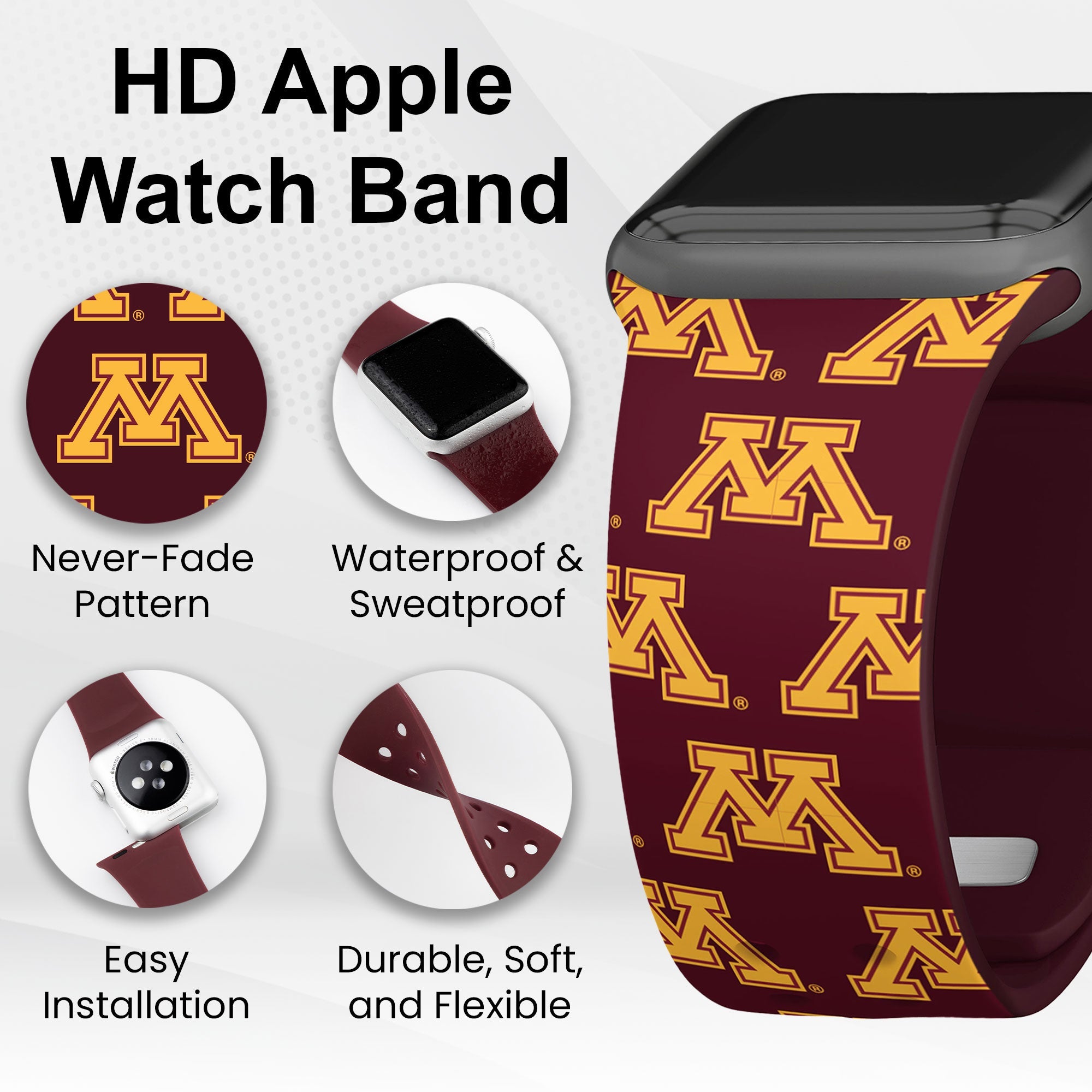 Minnesota Golden Gophers HD Apple Watch Band