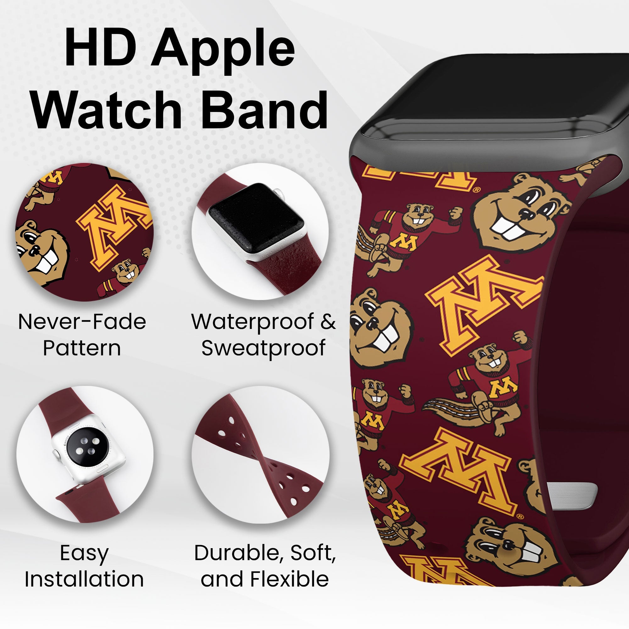 Minnesota Golden Gophers HD Apple Watch Band