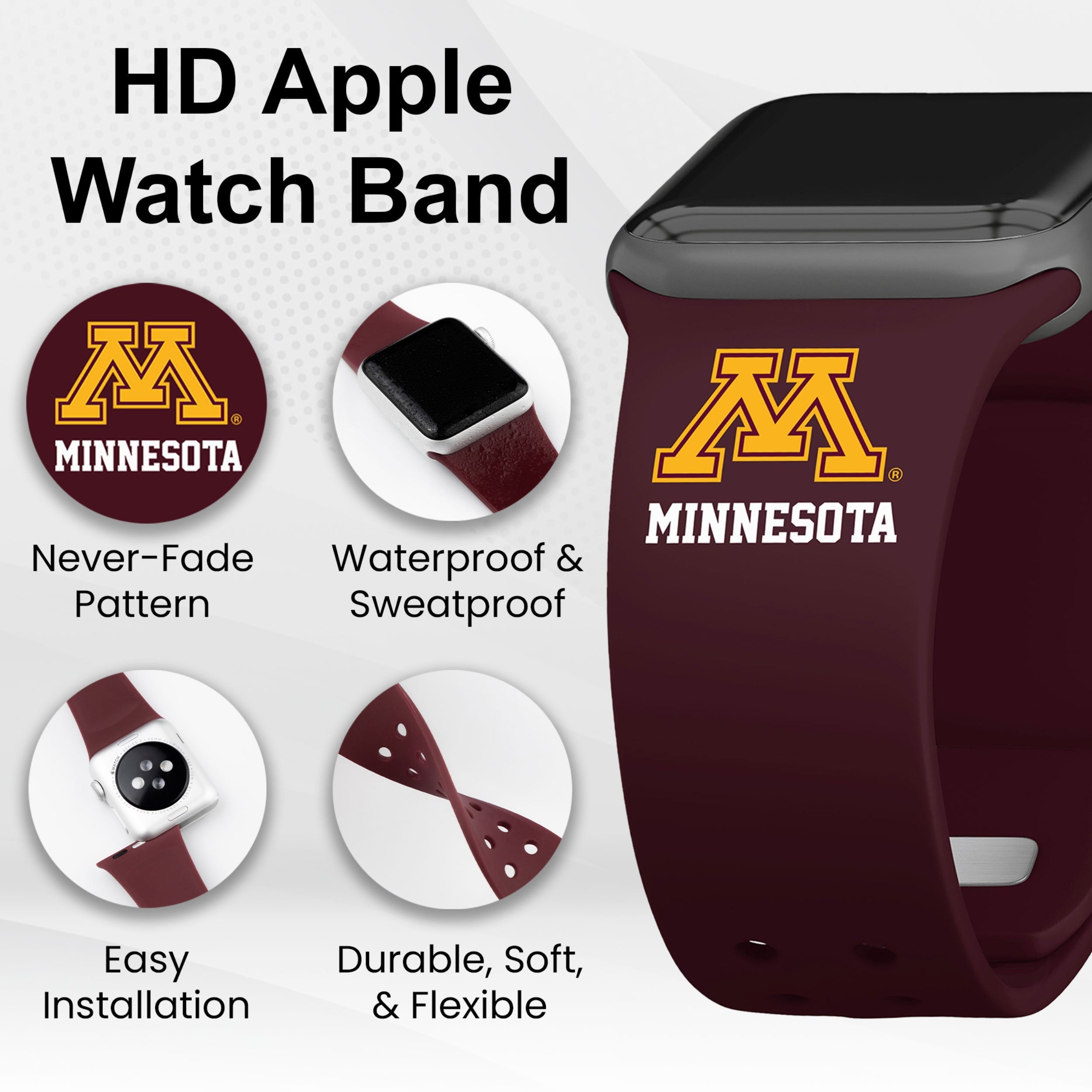Minnesota Golden Gophers HD Apple Watch Band