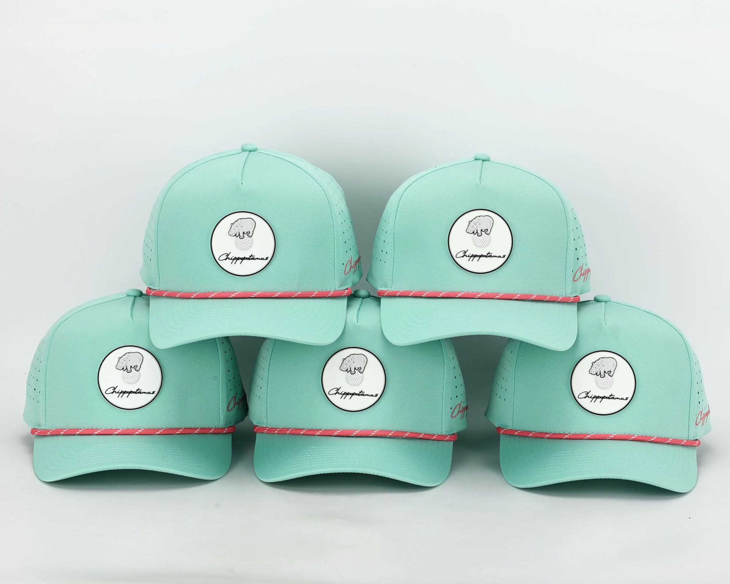 Mint Green Rope Hat - Chippopotamus Pink