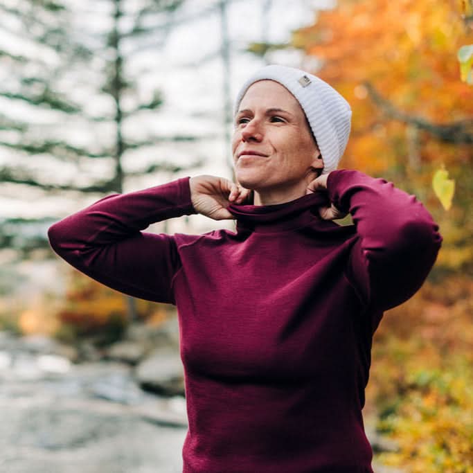 Women's Midweight 100% Merino Wool Turtleneck Long Sleeve Top