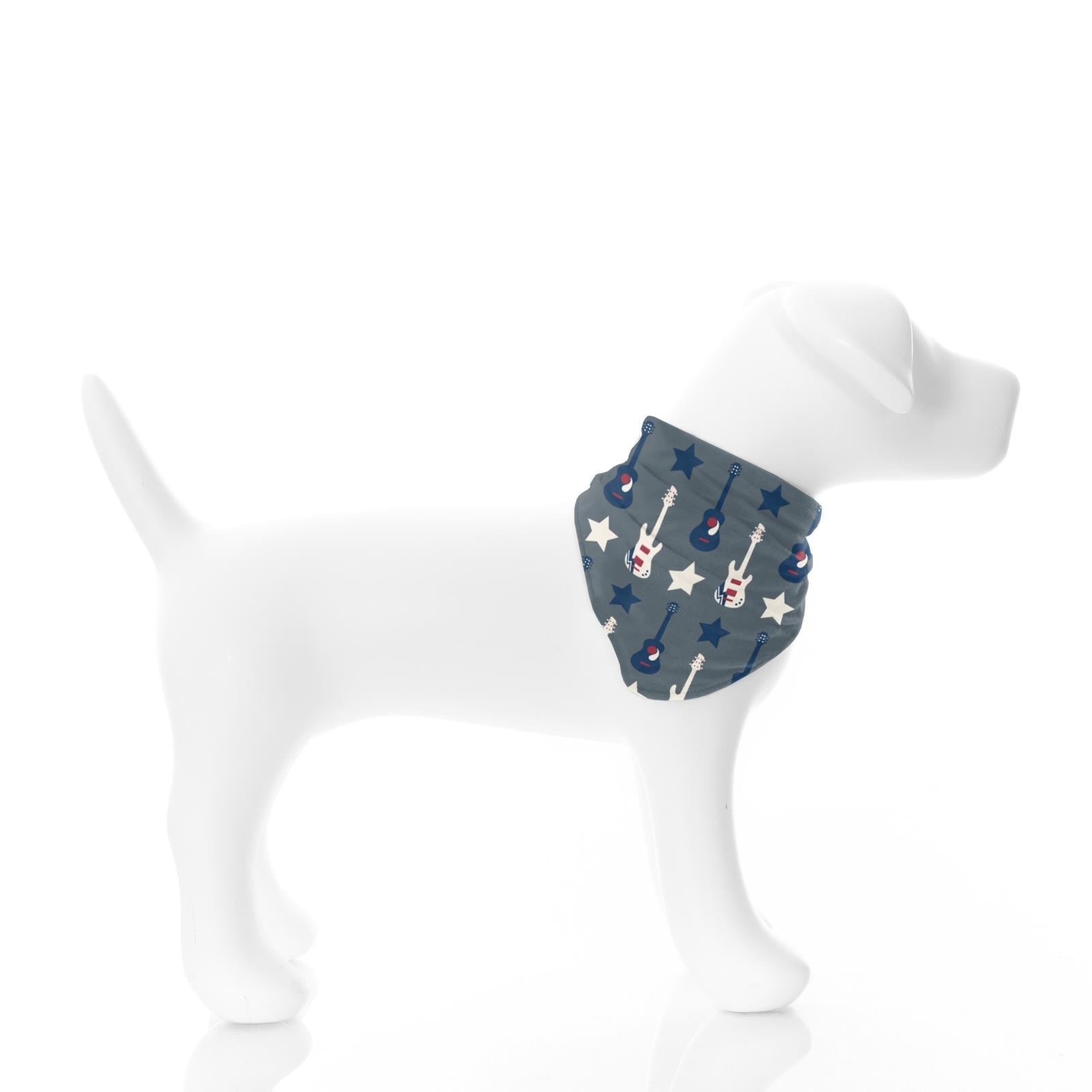 Print Dog Bandana in Slate Guitars and Stars