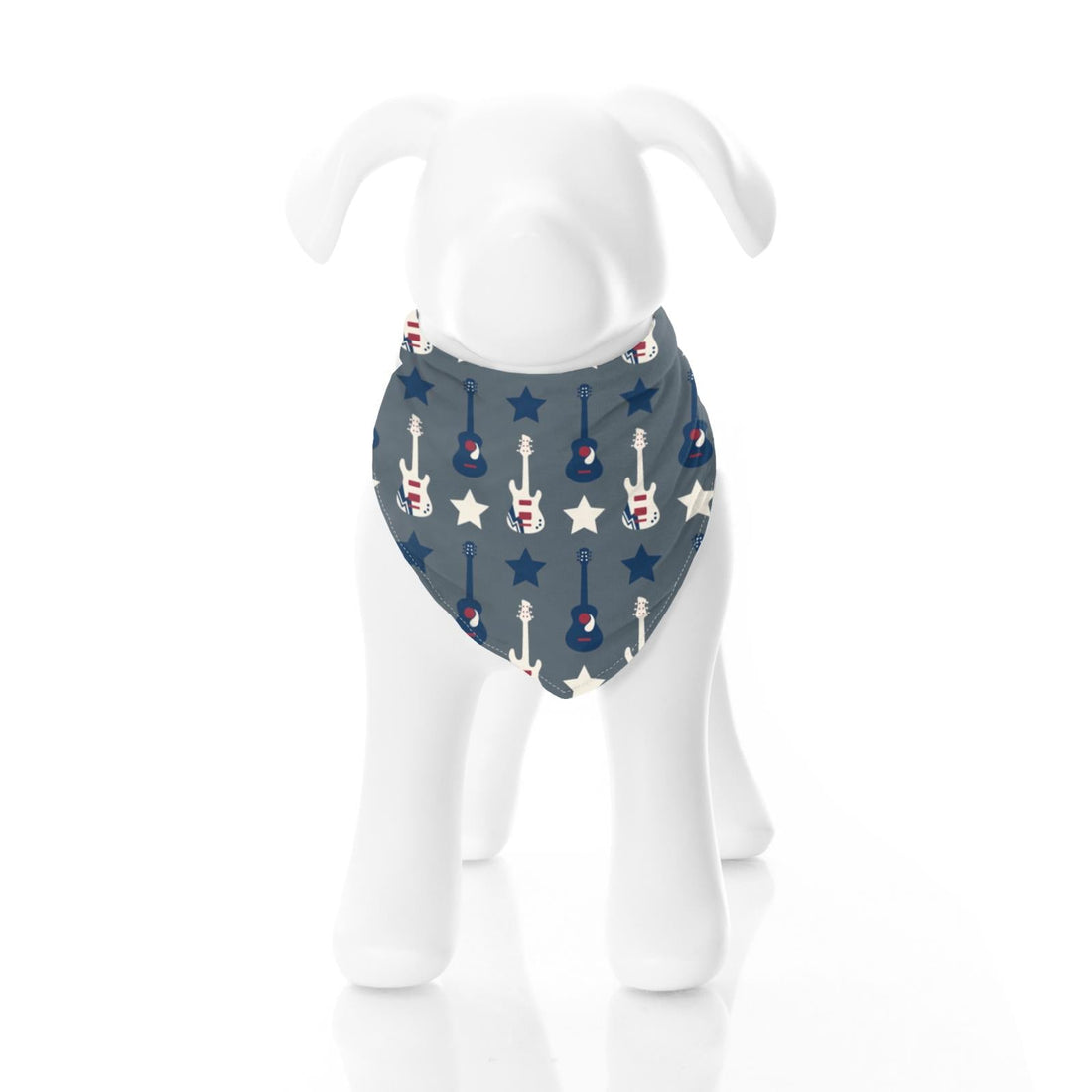Print Dog Bandana in Slate Guitars and Stars