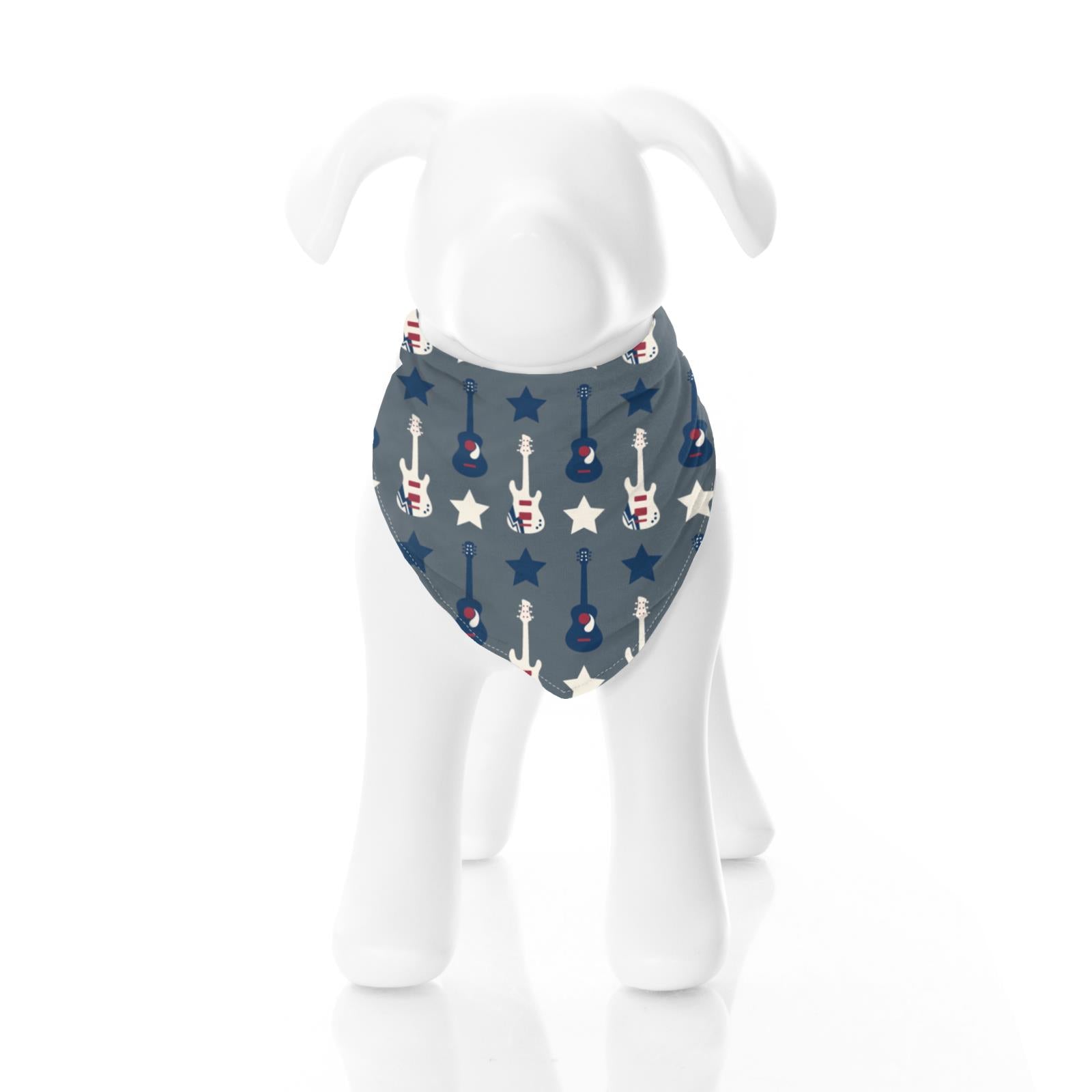 Print Dog Bandana in Slate Guitars and Stars