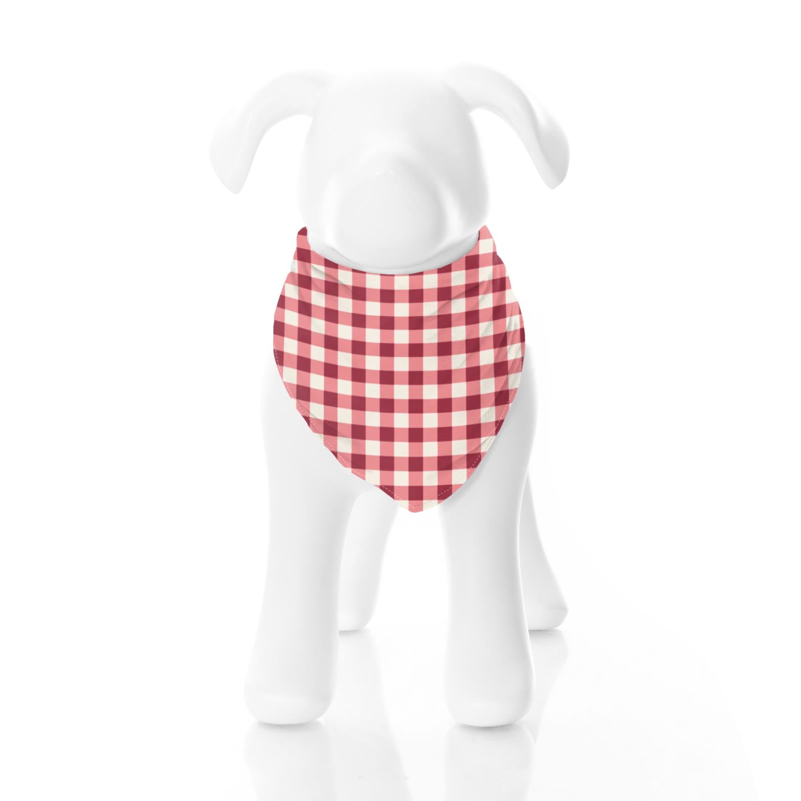 Wild Strawberry Gingham Print Dog Bandana in Bamboo Blend - Image 2