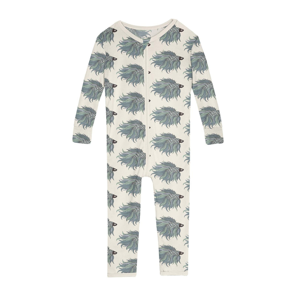 Print Convertible Sleeper with Zipper in Natural Rainbow Fish