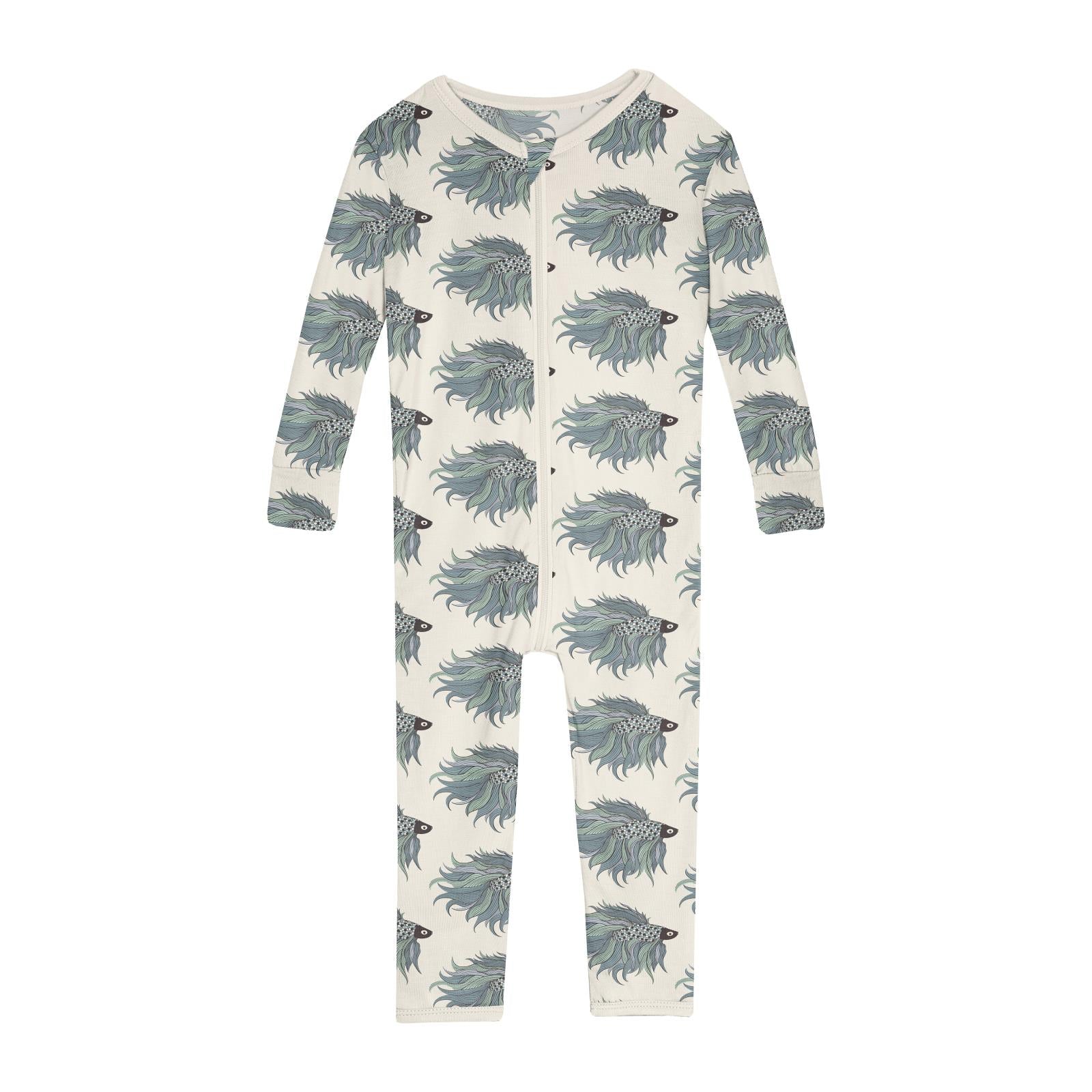 Print Convertible Sleeper with Zipper in Natural Rainbow Fish