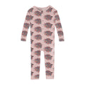 Print Convertible Sleeper with Zipper in Baby Rose Rainbow Fish