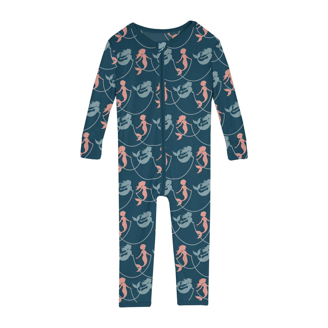 Print Convertible Sleeper with Zipper in Peacock Mermaids & Pearls