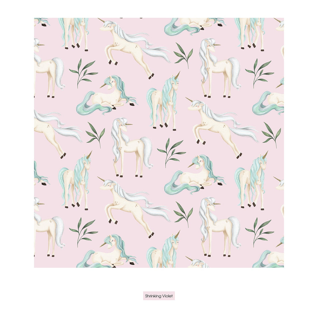 Print Convertible Sleeper with Zipper in Shrinking Violet Sleeping Unicorns