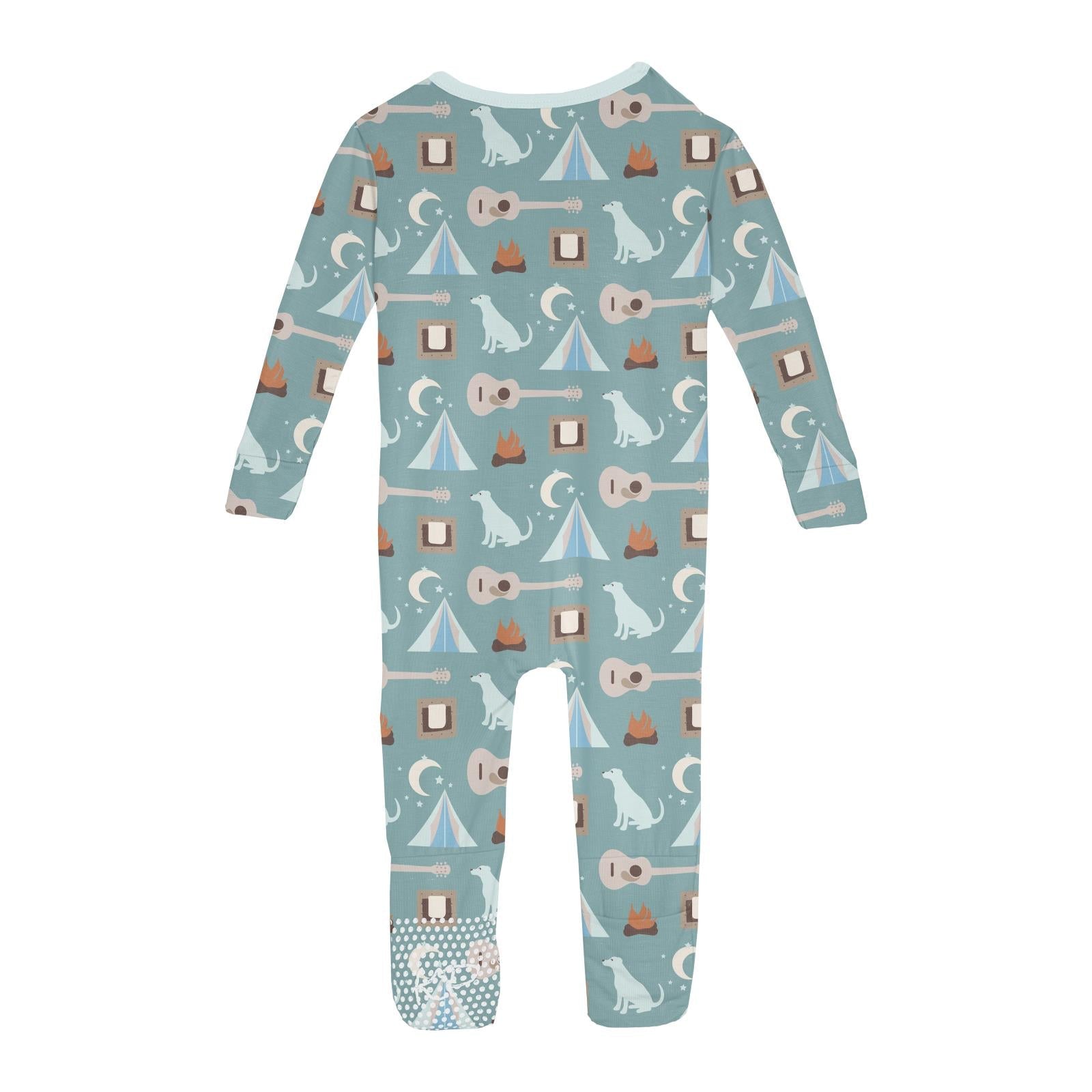 Print Convertible Sleeper with Zipper in Jade Campfire
