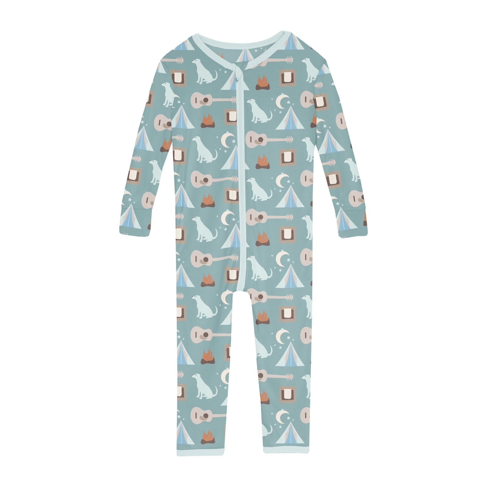 Print Convertible Sleeper with Zipper in Jade Campfire