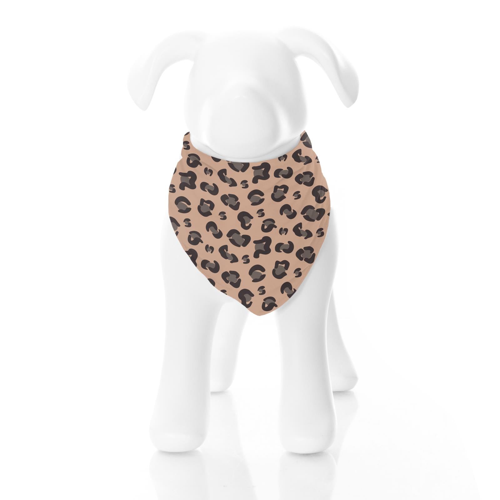 Print Dog Bandana in Suede Cheetah Print