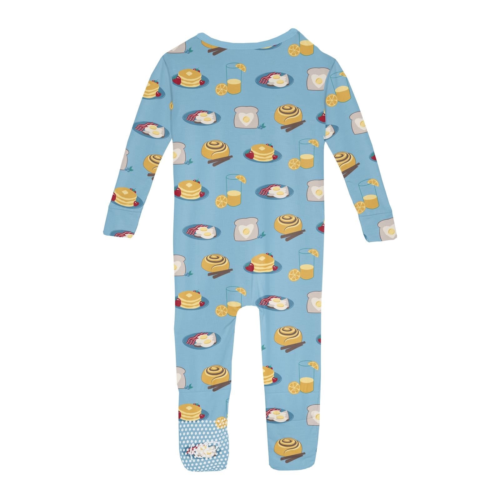 Print Convertible Sleeper with Zipper in Seaside Blue Breakfast in Bed