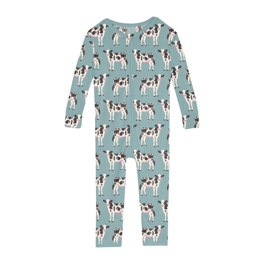 Print Convertible Sleeper with Zipper in Jade Cows