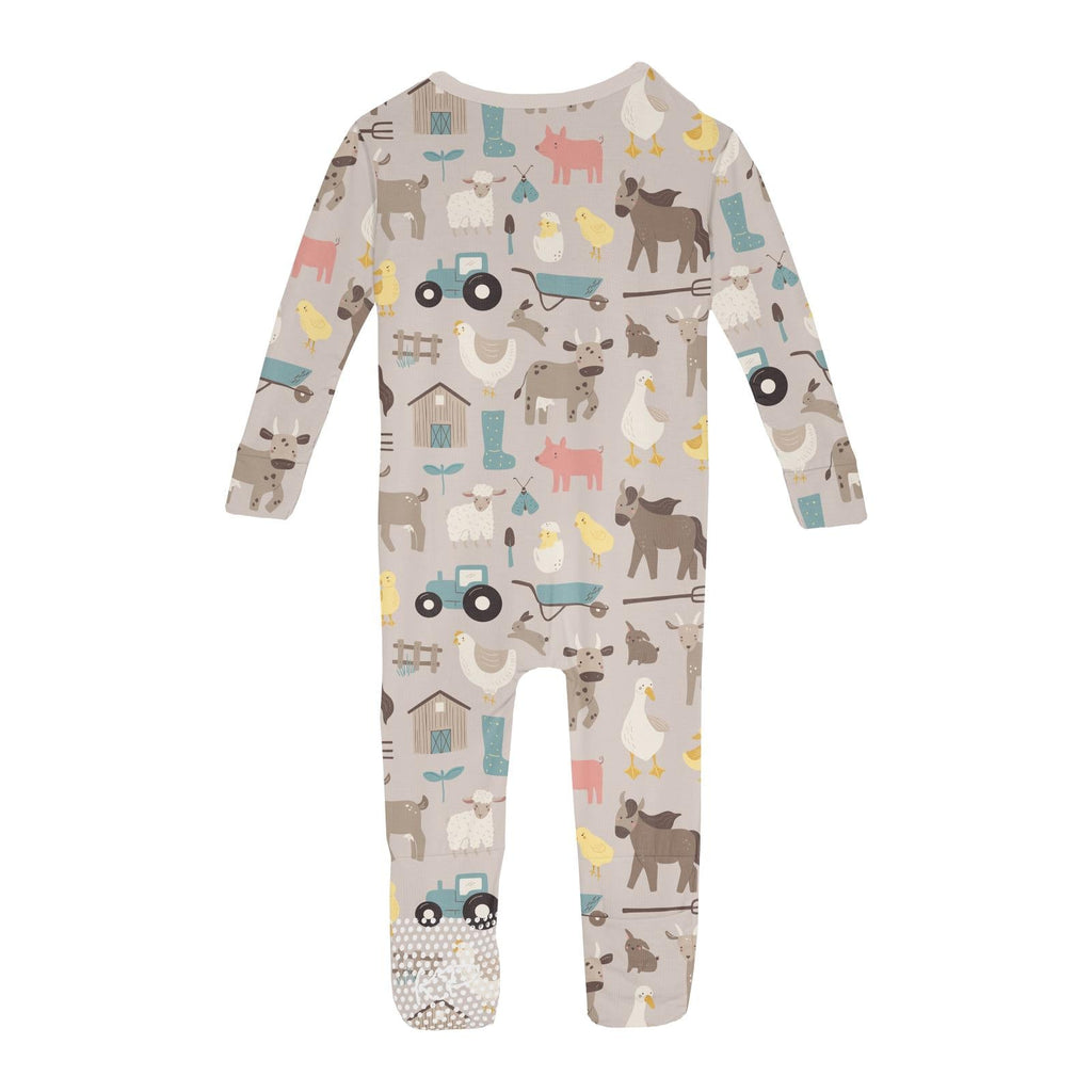 Print Convertible Sleeper with Zipper in Latte Morning on the Farm