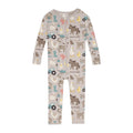 Print Convertible Sleeper with Zipper in Latte Morning on the Farm
