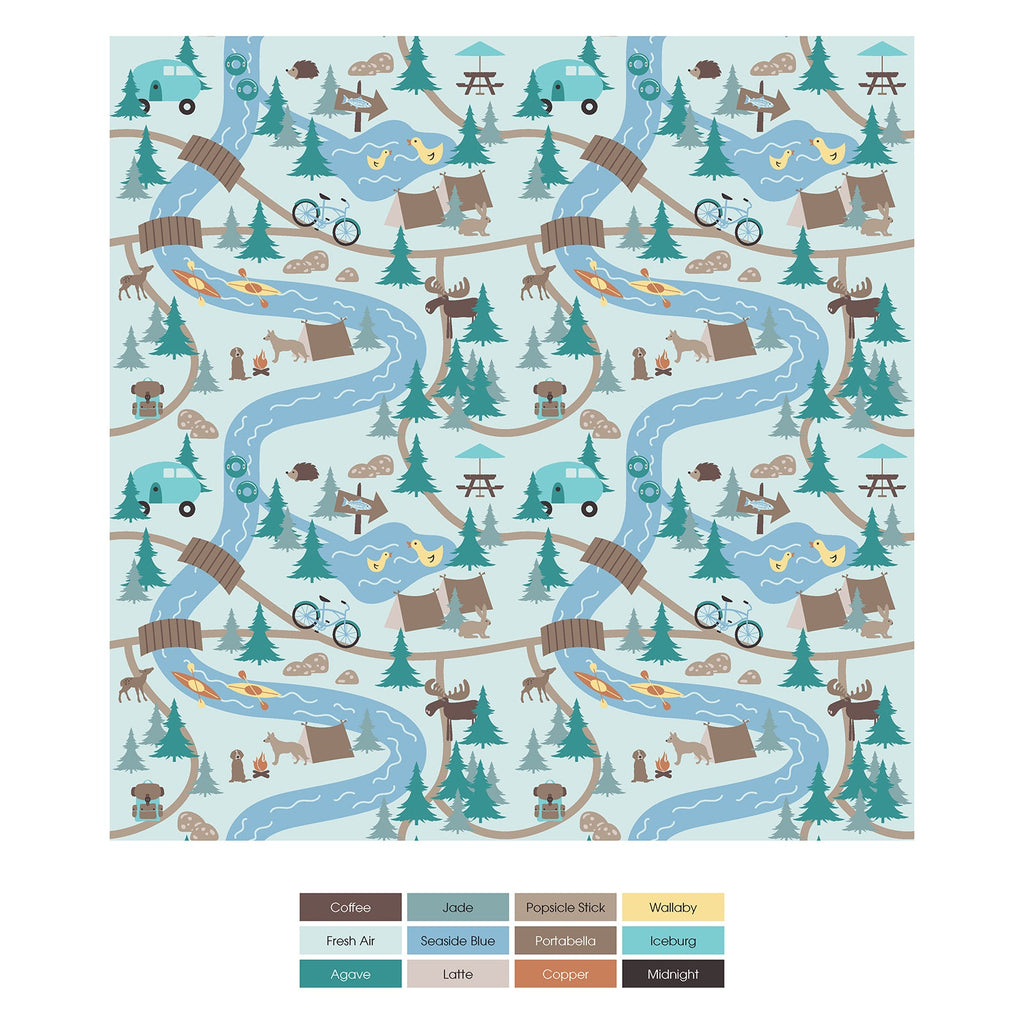 Print Convertible Sleeper with Zipper in Fresh Air Campground Map