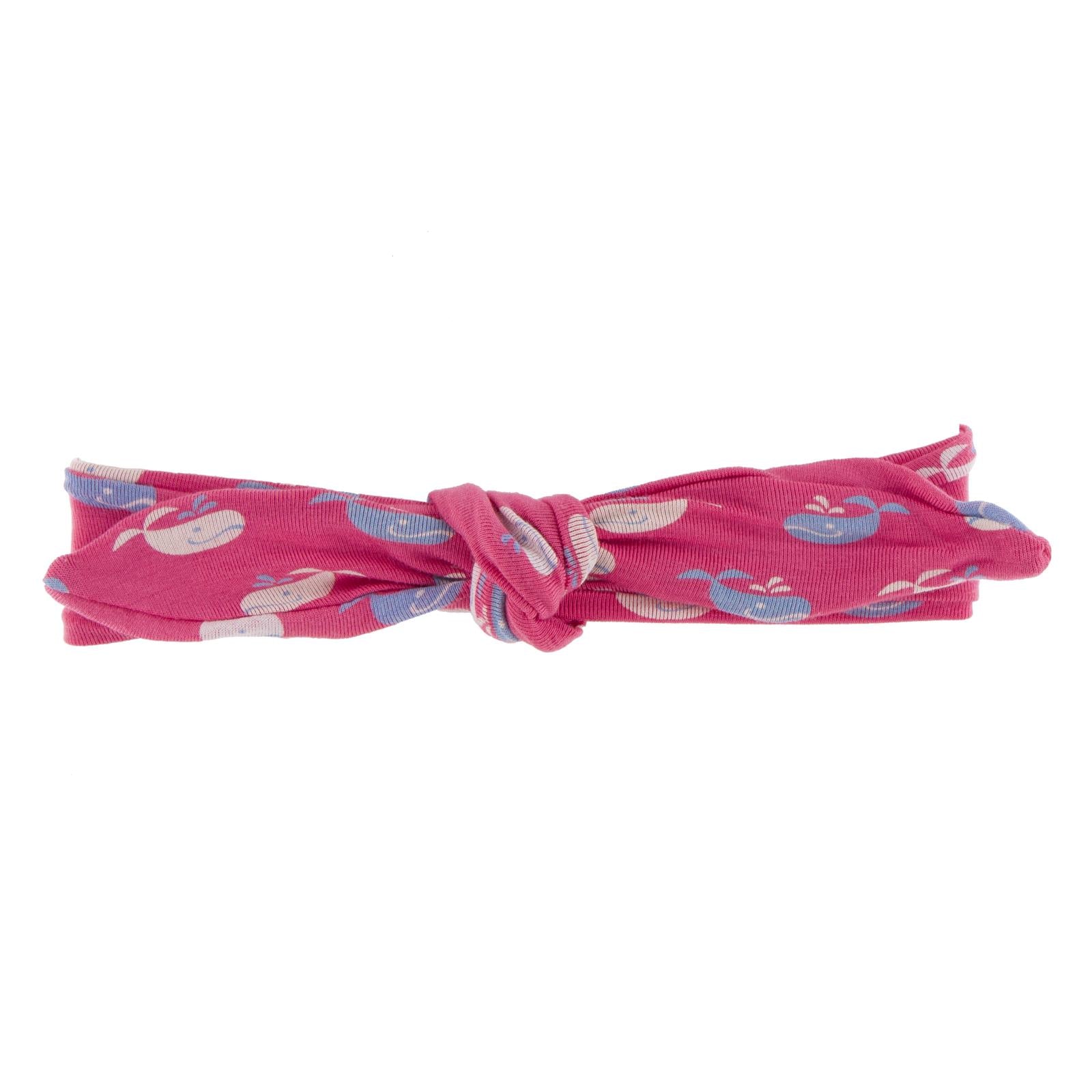 Print Bow Headband in Winter Rose Tiny Whale