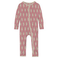 Print Coverall with Zipper in Desert Rose Baby Doll