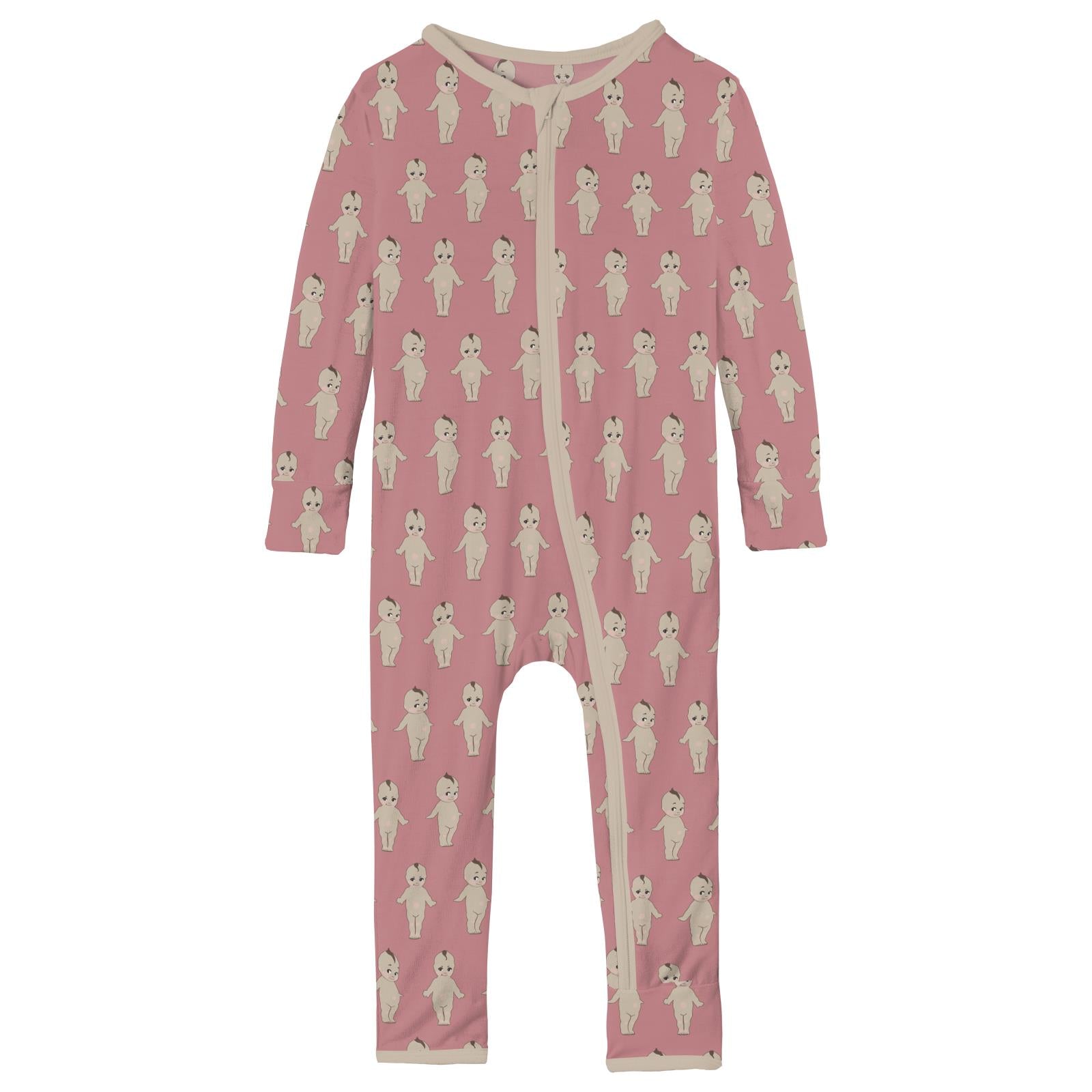 Print Coverall with Zipper in Desert Rose Baby Doll