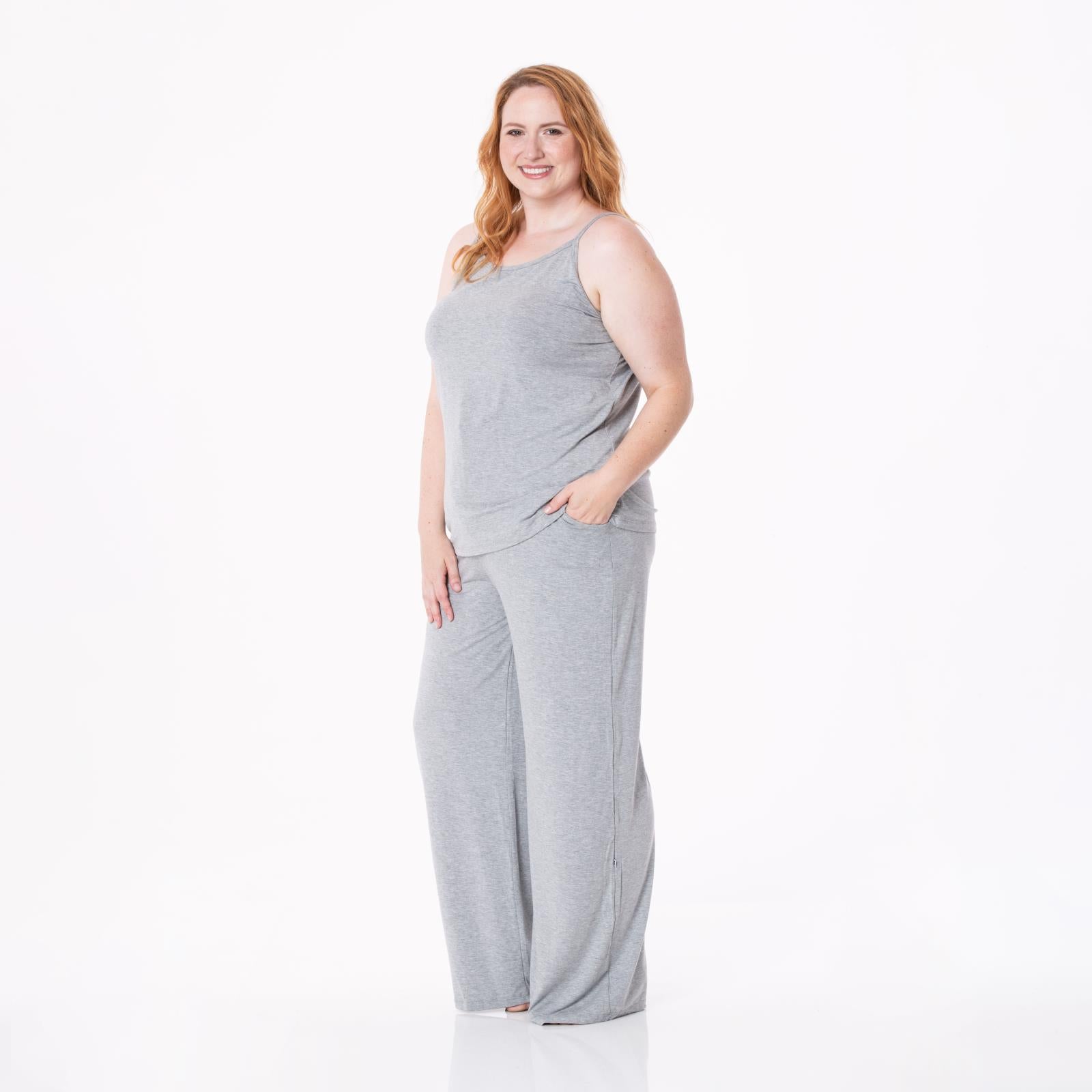 Women's Cami and Lounge Pants Pajama Set in Heathered Mist - Image 2