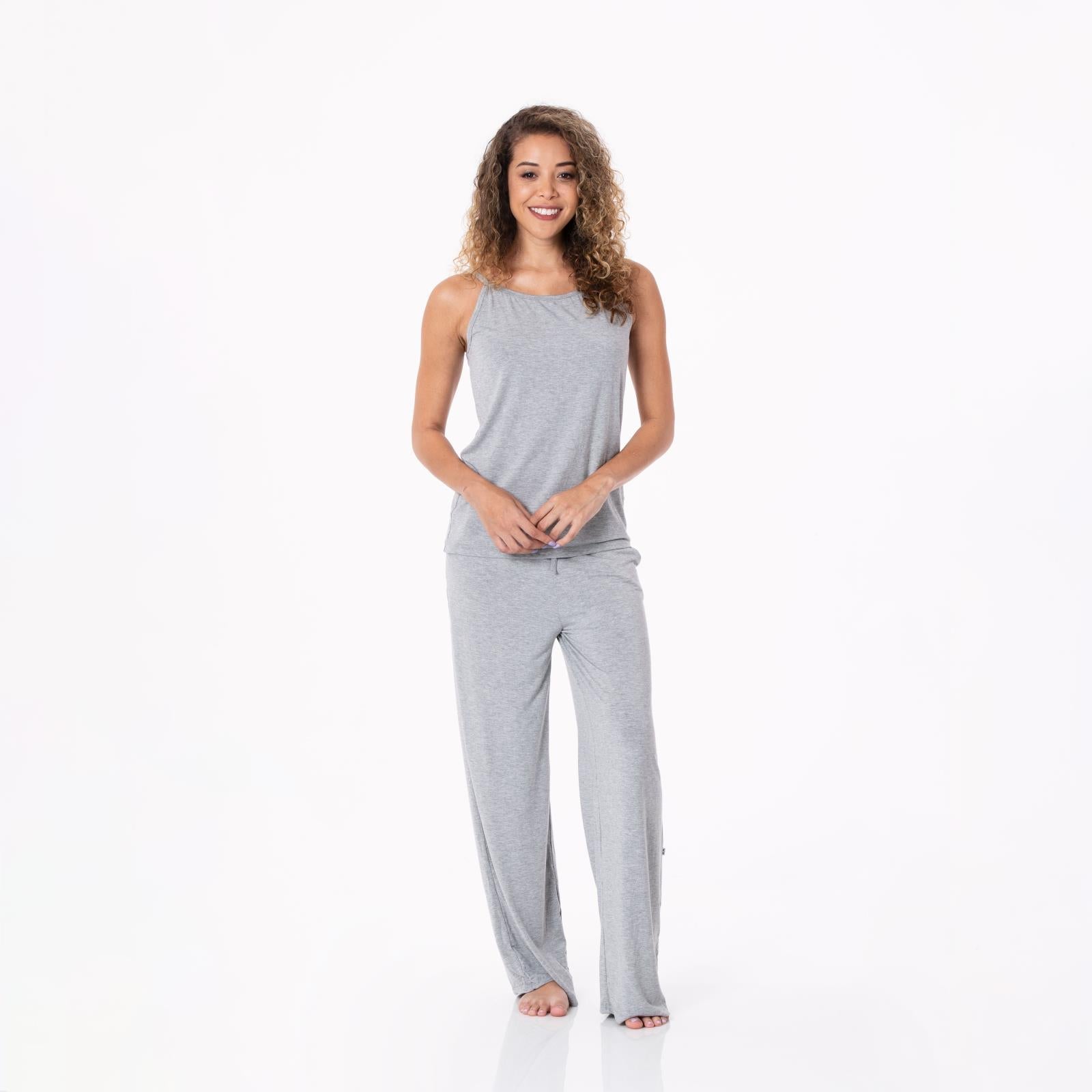 Women's Cami and Lounge Pants Pajama Set in Heathered Mist - Image 4
